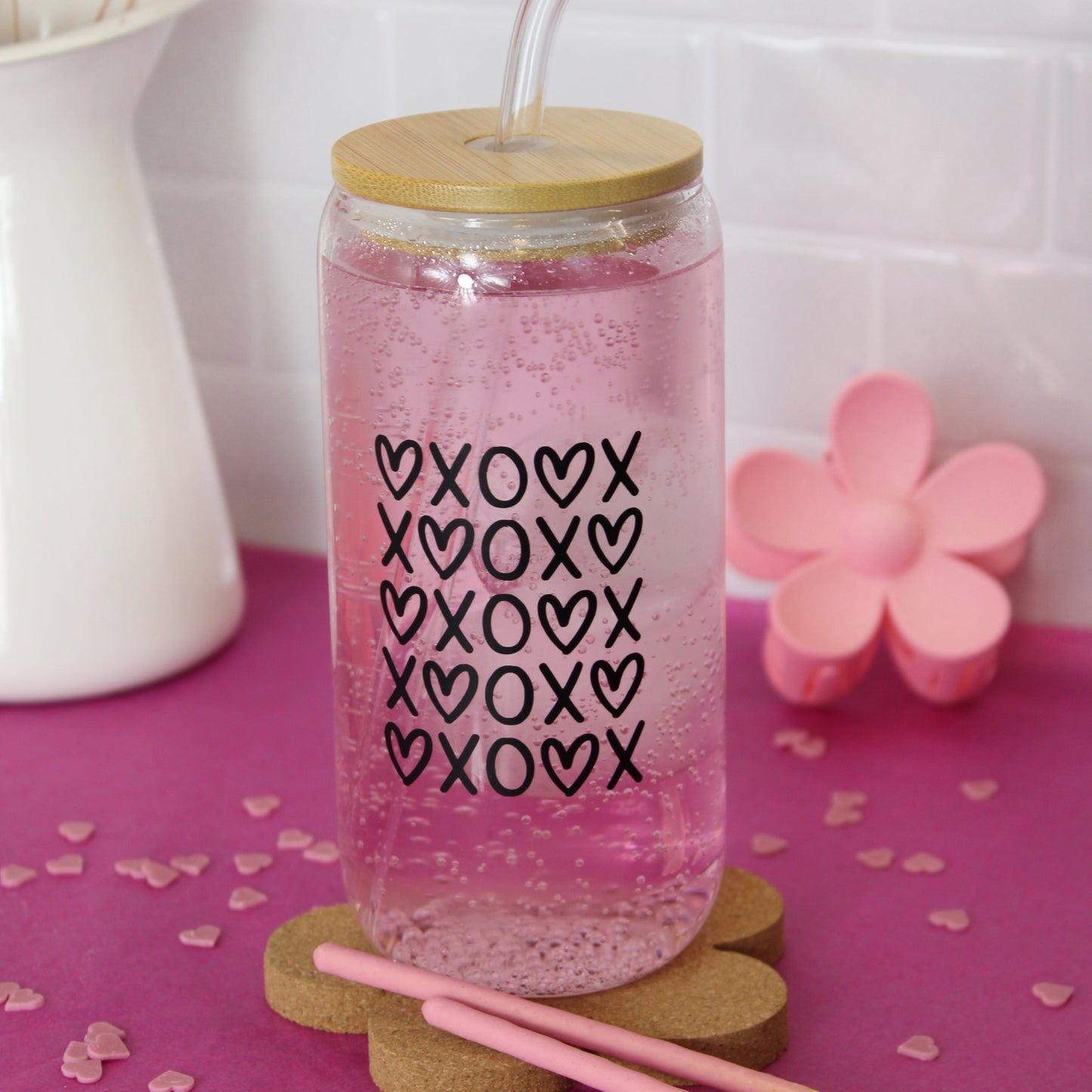Trinkglas mit xoxo-Design