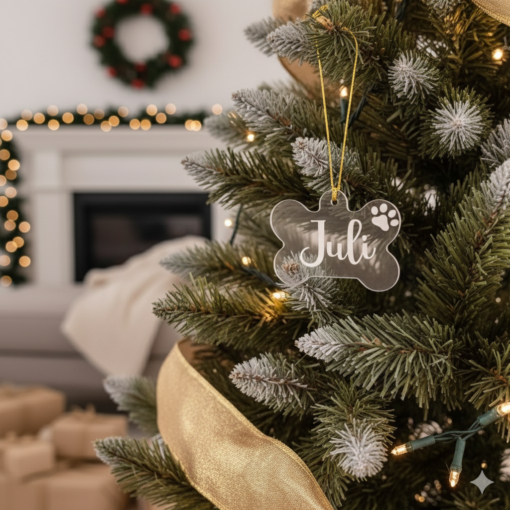 Personalisierter Weihnachtsbaumschmuck Haustier - mit Namen