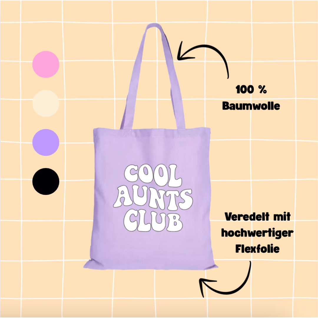 Jutebeutel Cool Aunts Club Lila Tasche