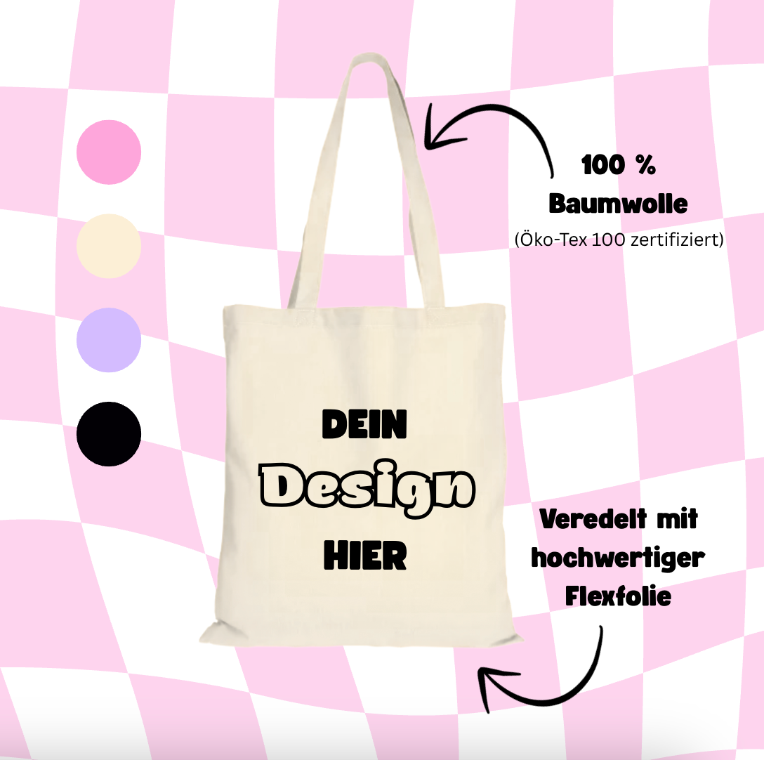 Jutebeutel mit Wunsch-Design personalisierte Tasche