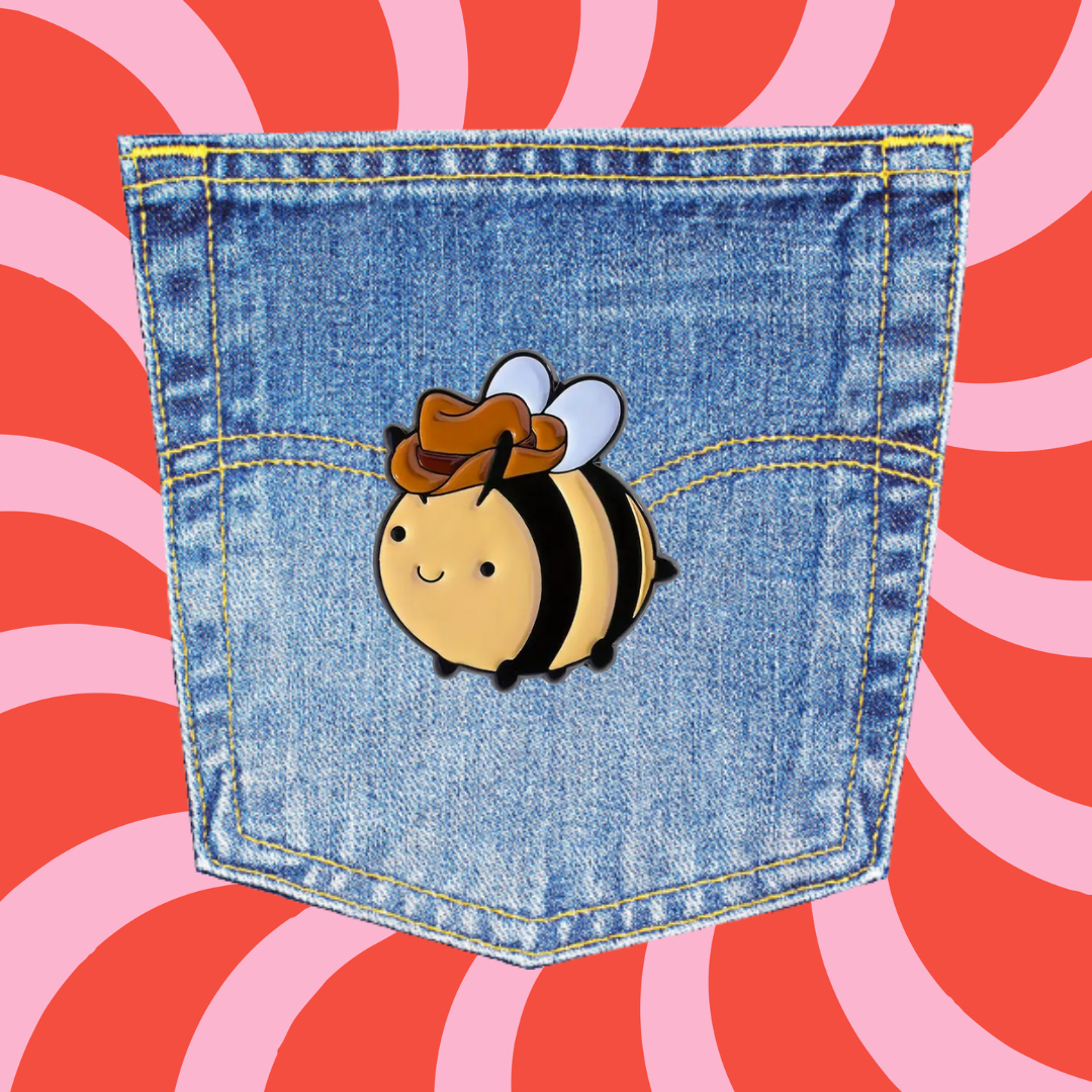Pin Biene Cowboystyle retro