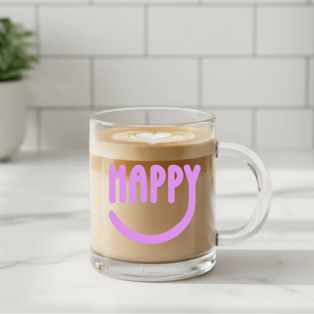 tasse happy smile lila