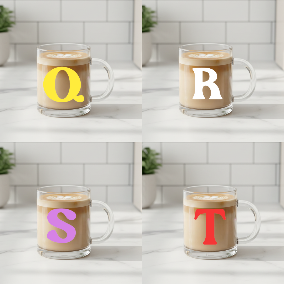 Tassen Buchstabe Q bis T