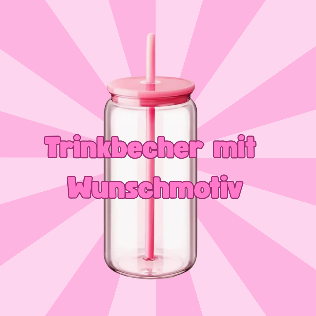Trinkbecher personalisiert mit Wunschmotiv kaufen rosa retro für Kinder