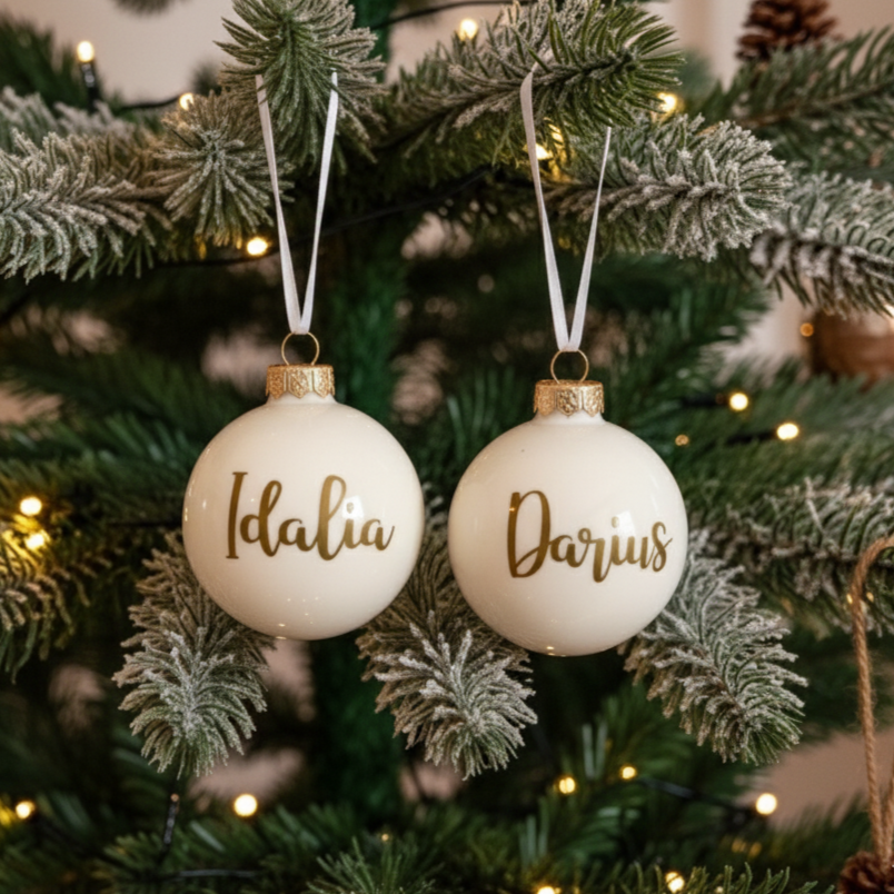 Personalisierte Weihnachtskugel mit Namen