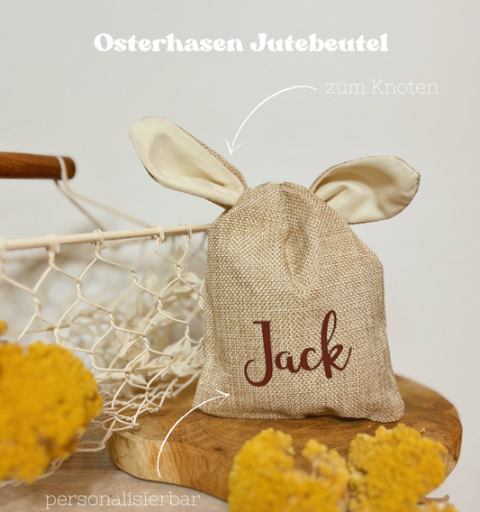 Personalisierter Jutesack Osterhase – Individuelles Geschenk