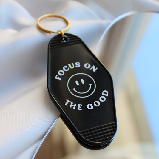 Retro Schlüsselanhänger "Focus on the Good"