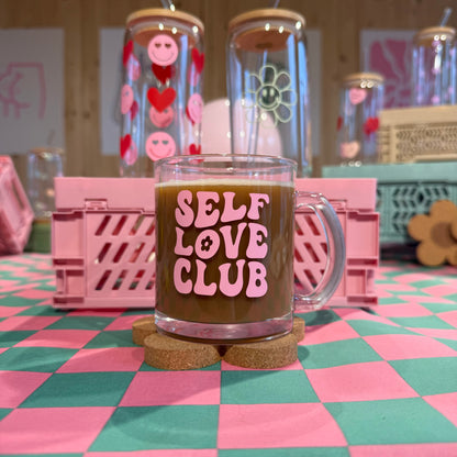 Tasse "Self Love Club" aus Glas
