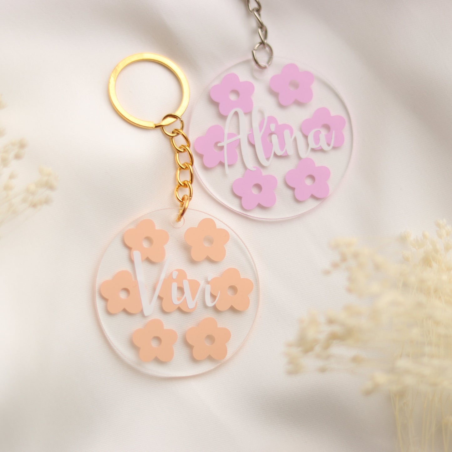 Schlüsselanhänger Flowerpower personalisiert