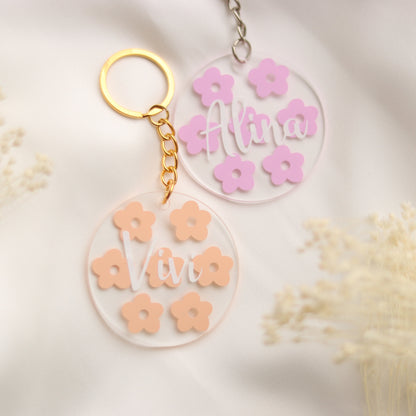 Schlüsselanhänger Flowerpower personalisiert