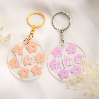 Schlüsselanhänger Flowerpower personalisiert