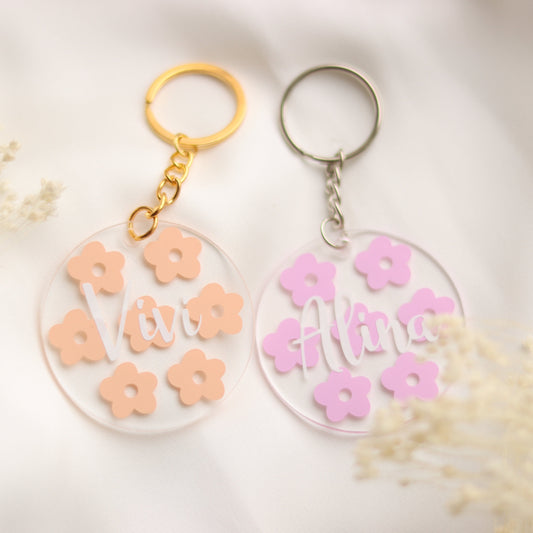 Schlüsselanhänger Flowerpower personalisiert