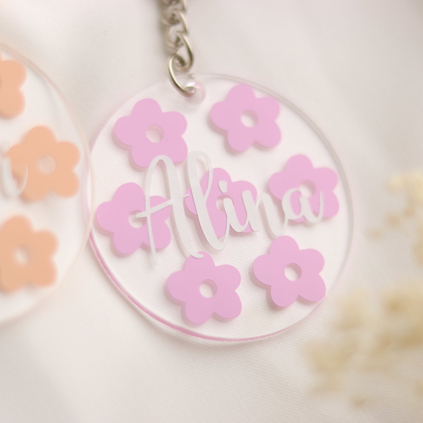 Schlüsselanhänger Flowerpower personalisiert