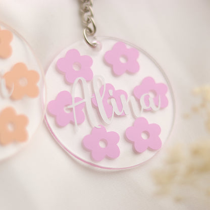 Schlüsselanhänger Flowerpower personalisiert