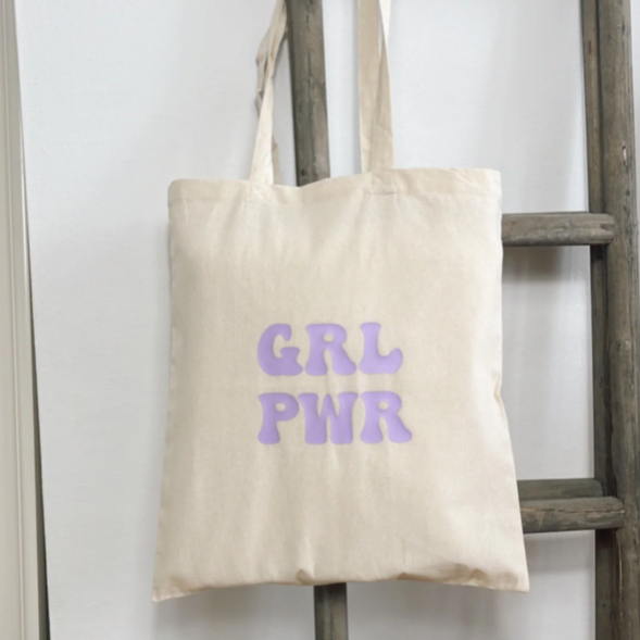 Jutebeutel Tasche mit Aufdruck "GRL PWR"