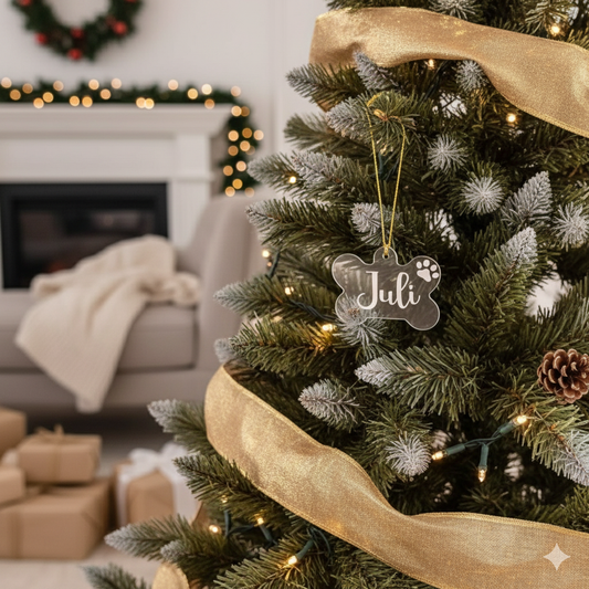 Personalisierter Weihnachtsbaumschmuck Haustier - mit Namen