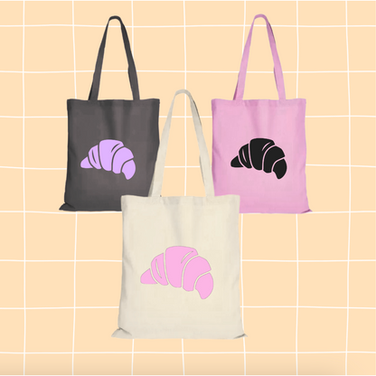 Jutebeutel "Croissant" Baumwolltasche 
