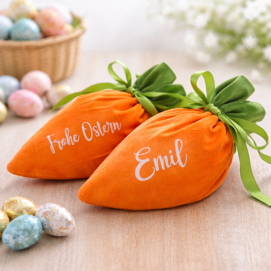 Personalisierter Osterbeutel „Karotte“ mit Name – Süßes Ostergeschenk für Kinder