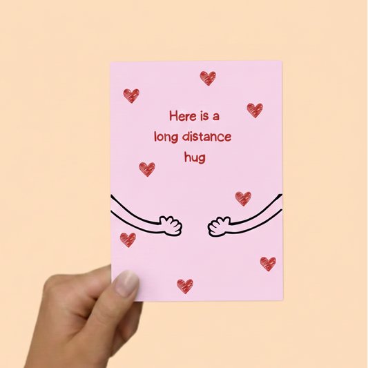 Postkarte "Here is a long distance hug"