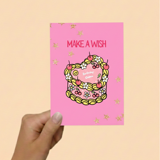 Postkarte "Make a wish - Birthday Queen"