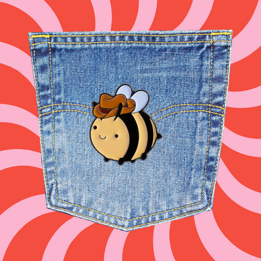 Pin Biene Cowboystyle retro 