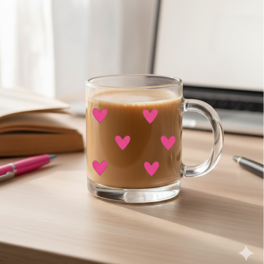 Kaffeetasse mit Herzchen-Design