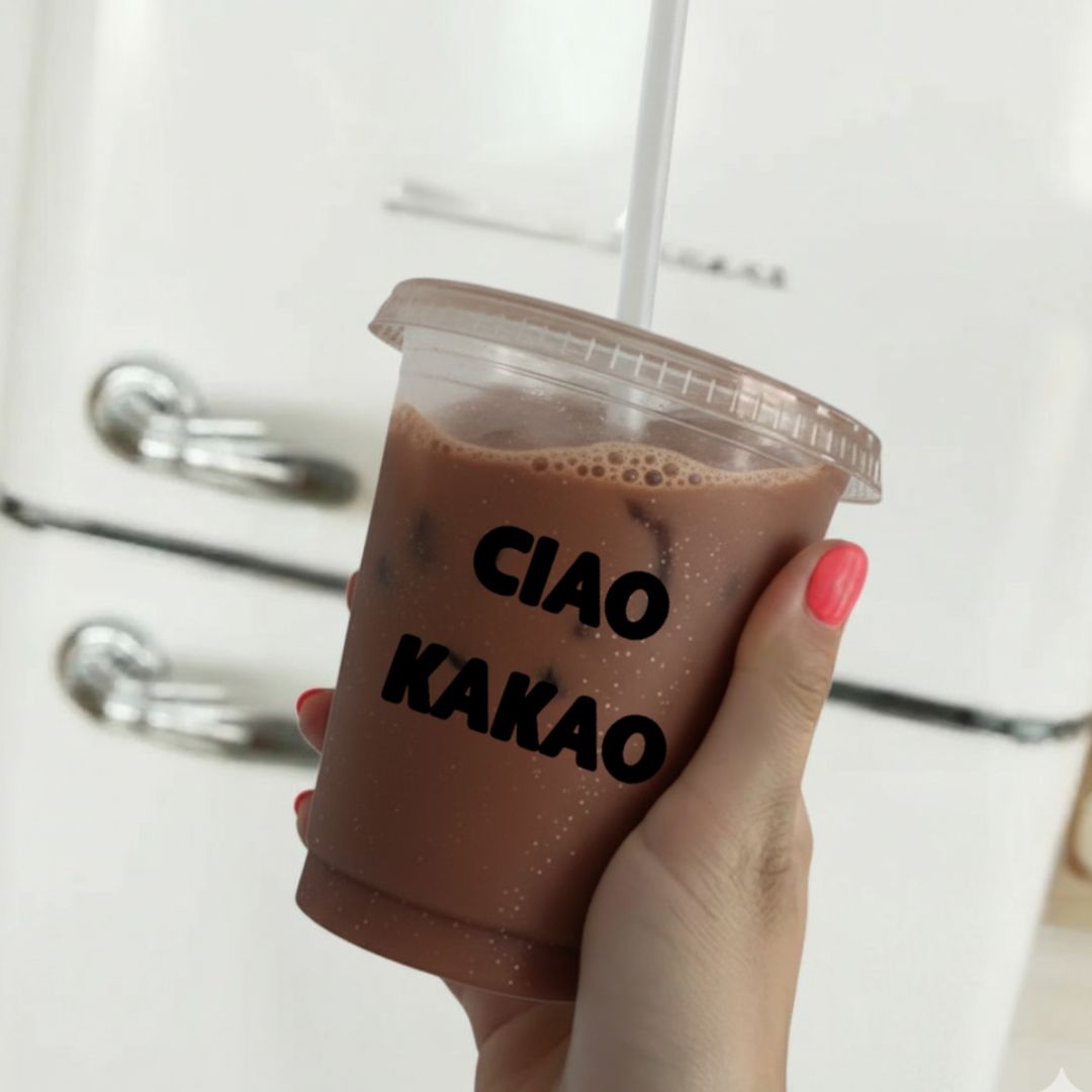 Trinkbecher "Ciao Kakao" schwarz Geschenk Kinder 