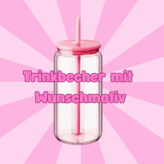Trinkbecher personalisiert mit Wunschmotiv kaufen rosa retro für Kinder
