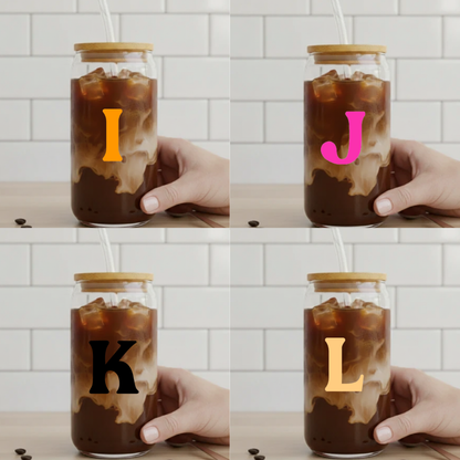 Trinkglas Buchstabe I-L