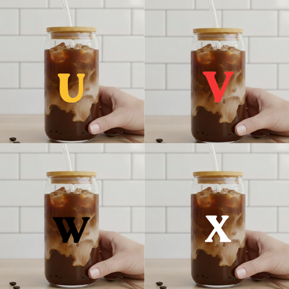Trinkglas Buchstabe U-X