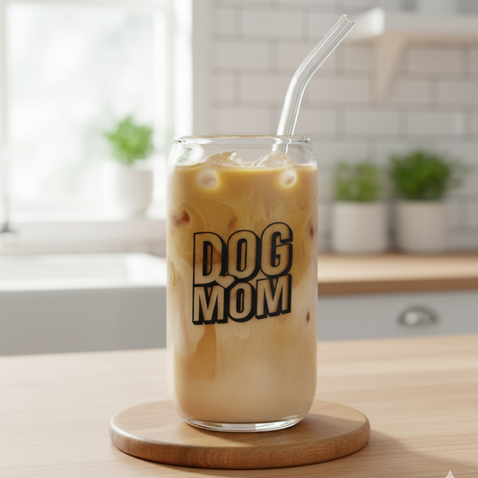 trinkglas "dog mom"