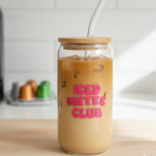 trinkglas "iced coffee club"