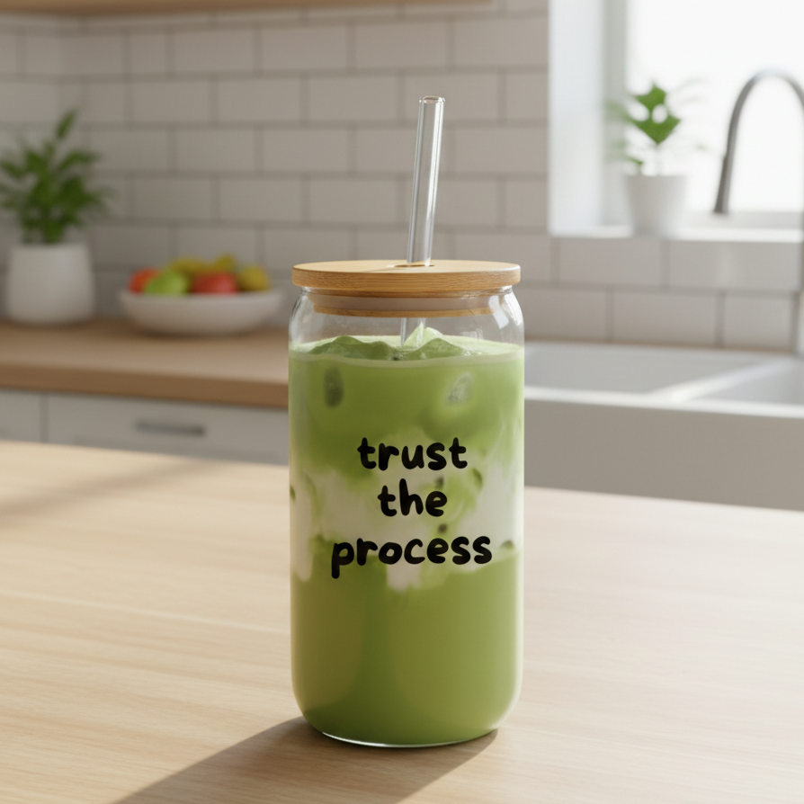 Trinkglas "trust the process"